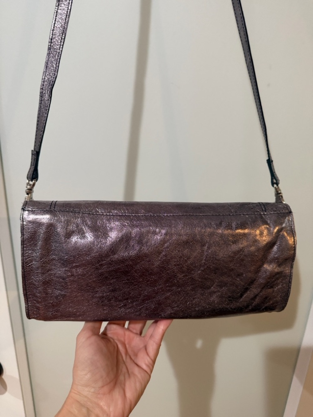 Latico Leather Crossbody Clutch in Metallic Brown - Picture 3 of 9